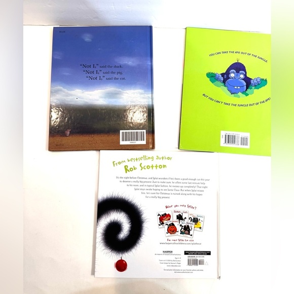 3 Hardcover Children’s Books Little Red Hen, Furious George, Merry Xmas, Splat - Picture 2 of 5